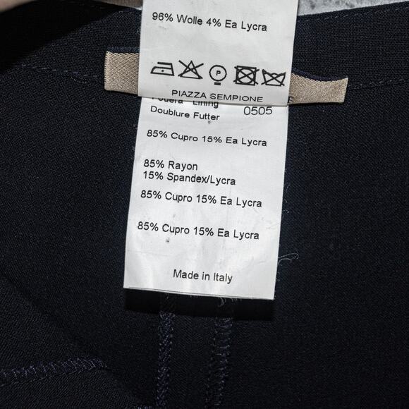 PIAZZA SEMPIONE Women's Drawstring Pants in Wool Navy Blue size 44IT 8US - Picture 8 of 9